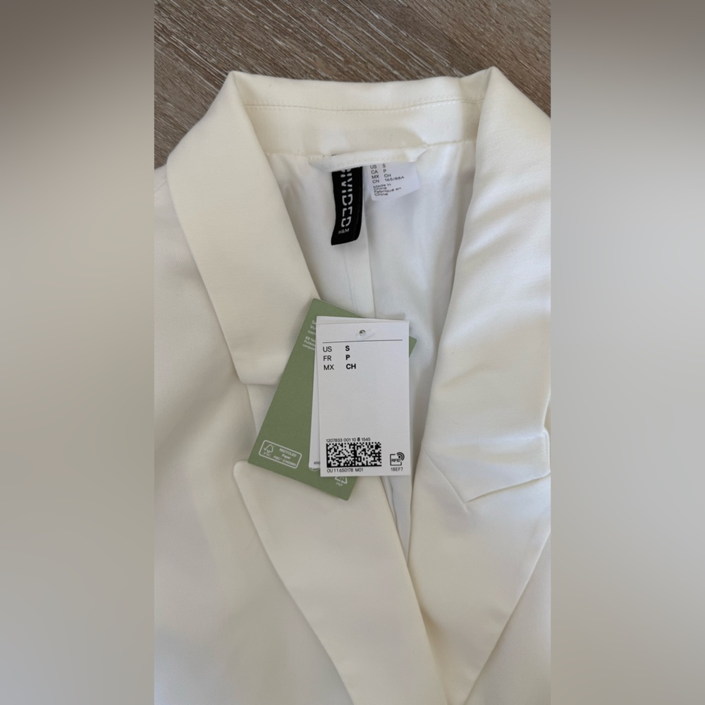 H&M NWT Elegant White Double-Breasted Women's Blazer size S - Picture 6 of 7